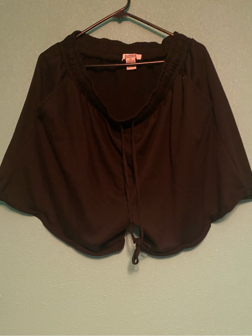 Women's Black Drawstring shorts with deep pockets comfortable